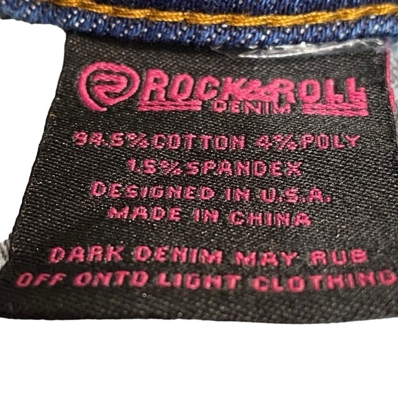 ROCK&ROLL DENIM - SZ 27 x 35” GR8 CONDITION - 10”FLARE - HIGH RISE - MED WASH B6 - Picture 11 of 13